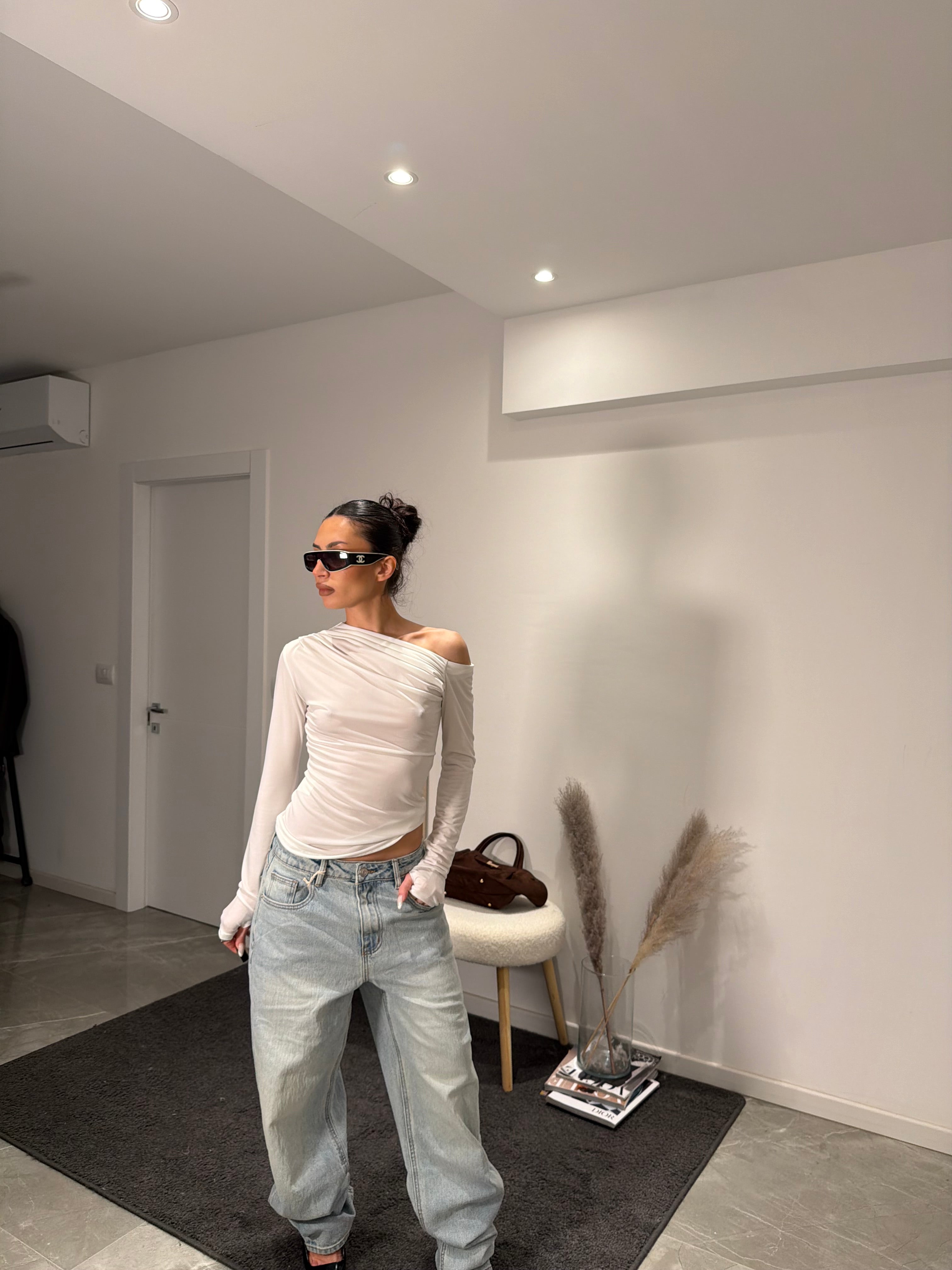 T-shirt asymmetric white