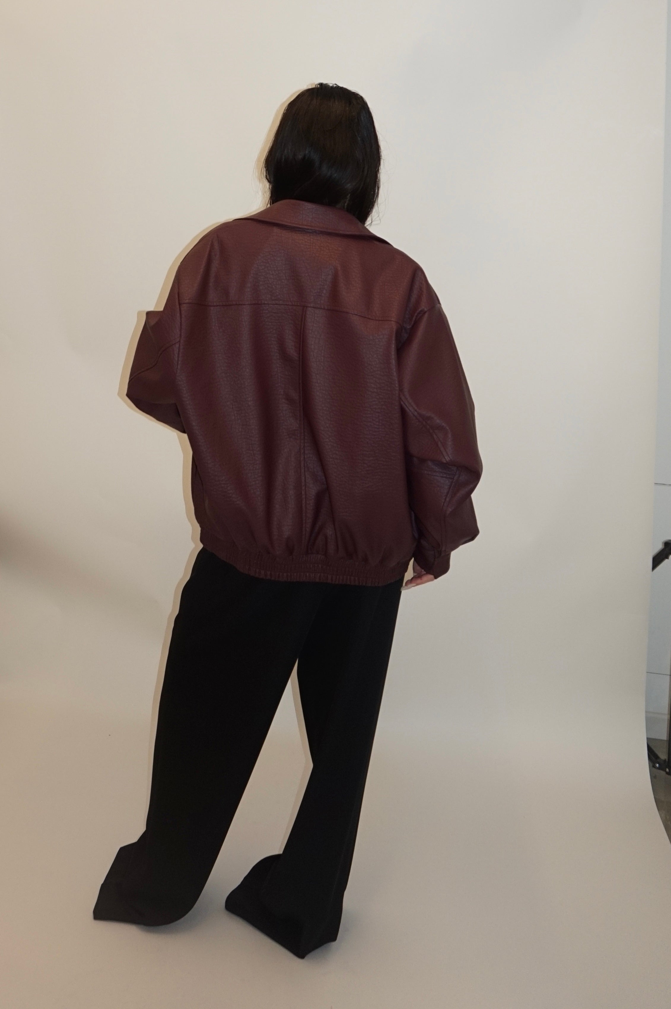 Bomber leather burgundy