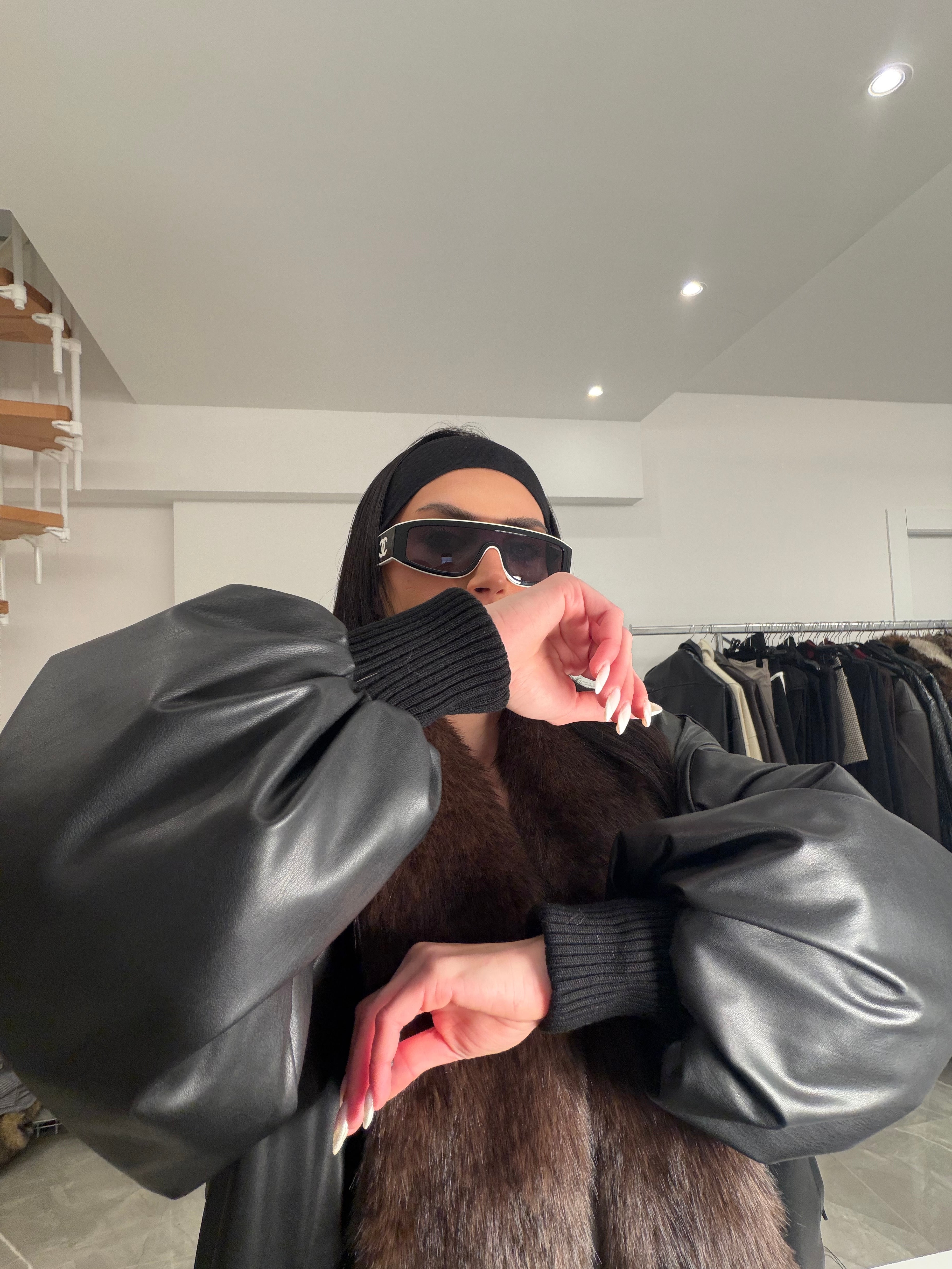 Bomber leather black