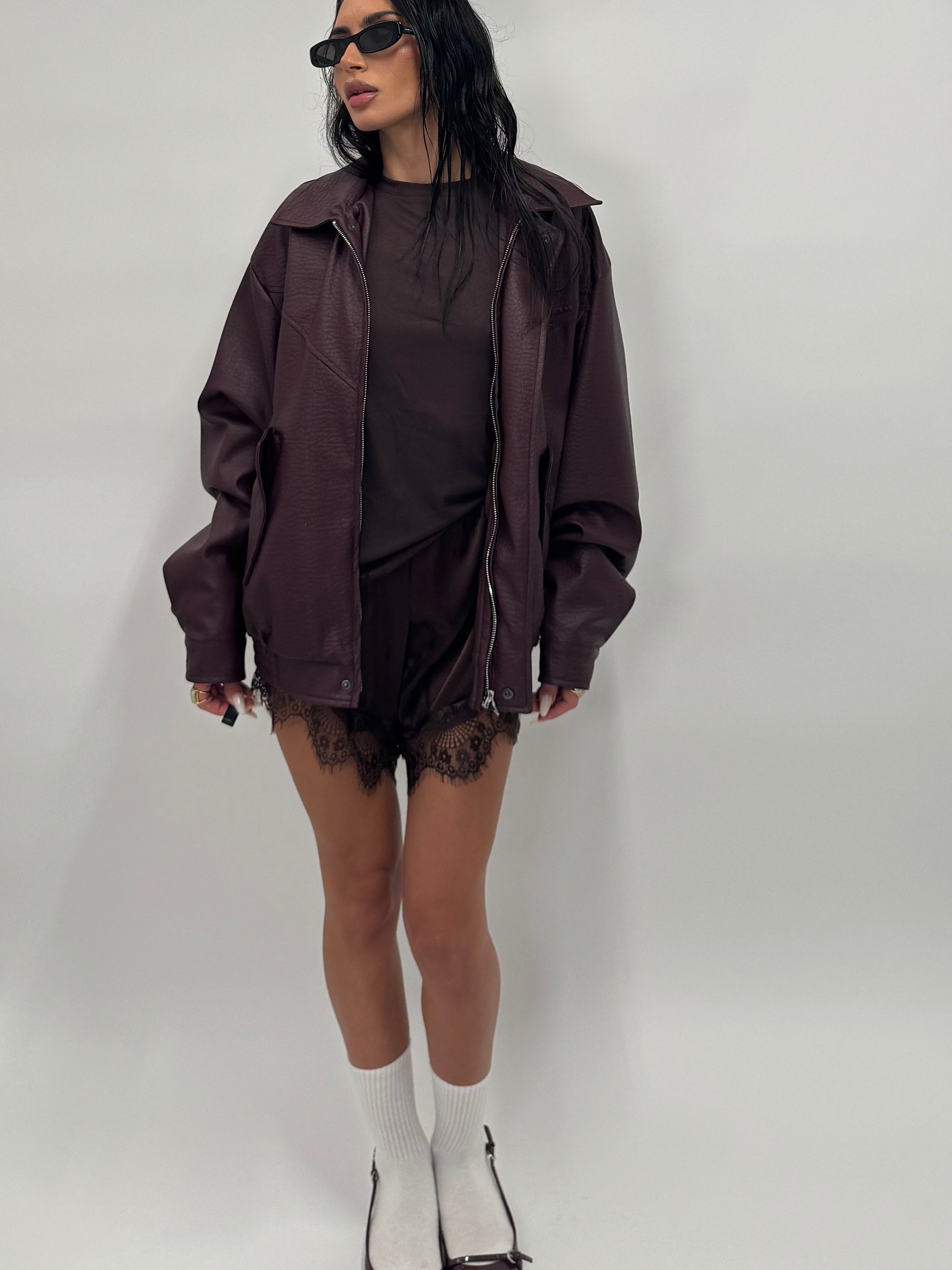 Pantaloncino satin brown