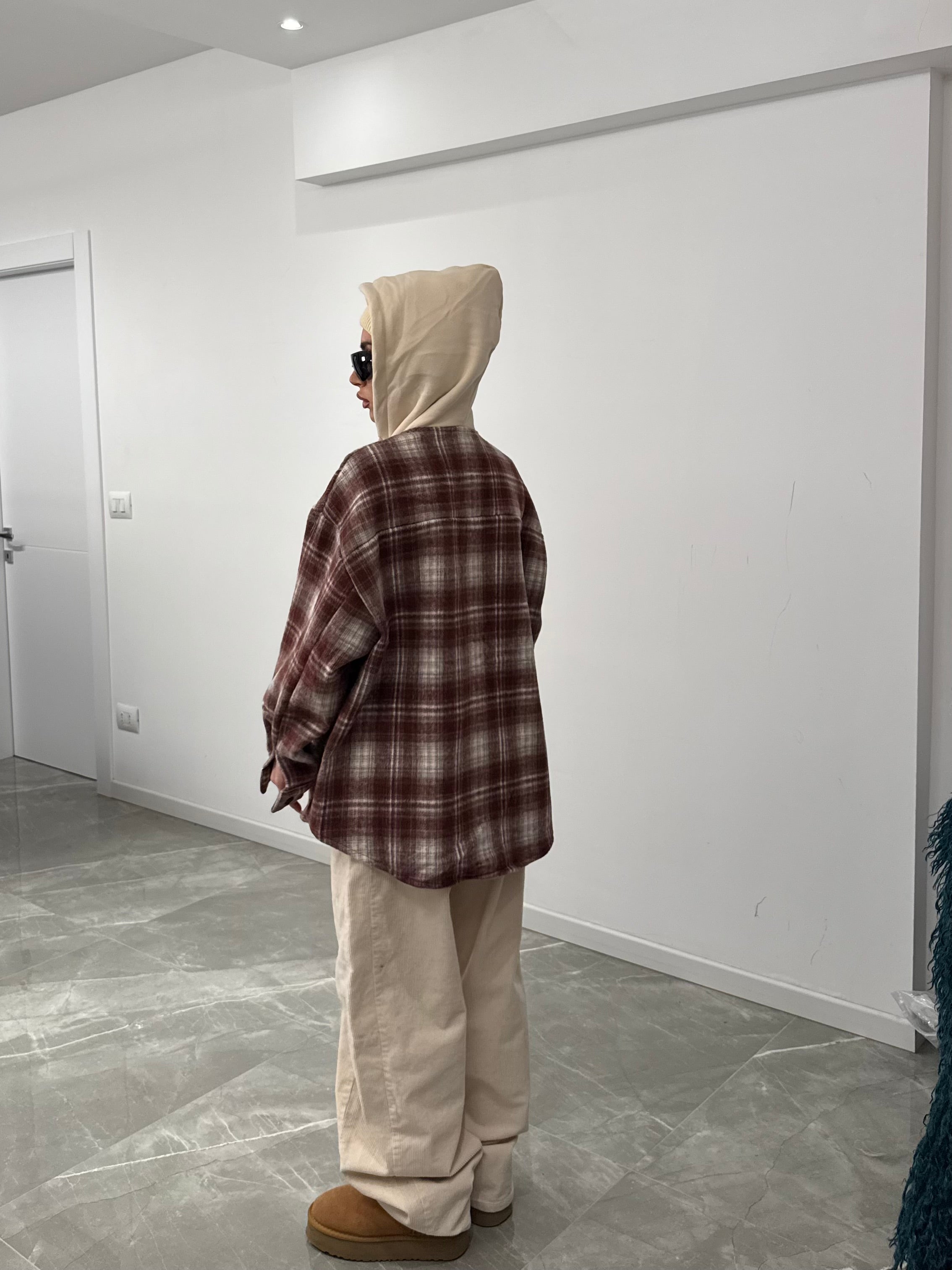 Baggy cream in velluto