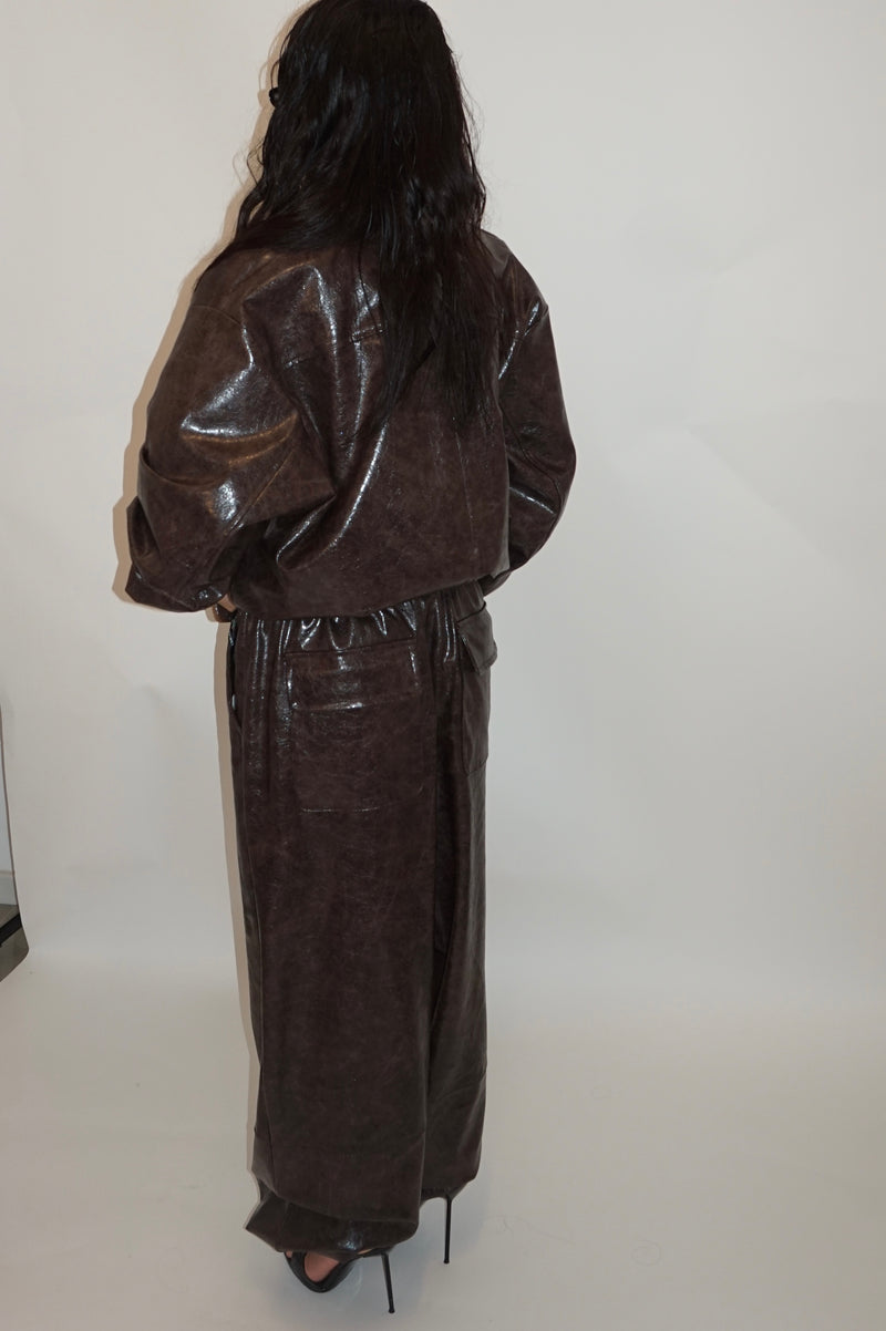Pantalone vinile brown