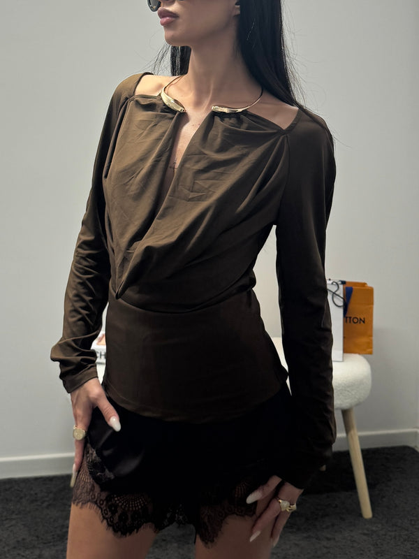Shirt jewel brown