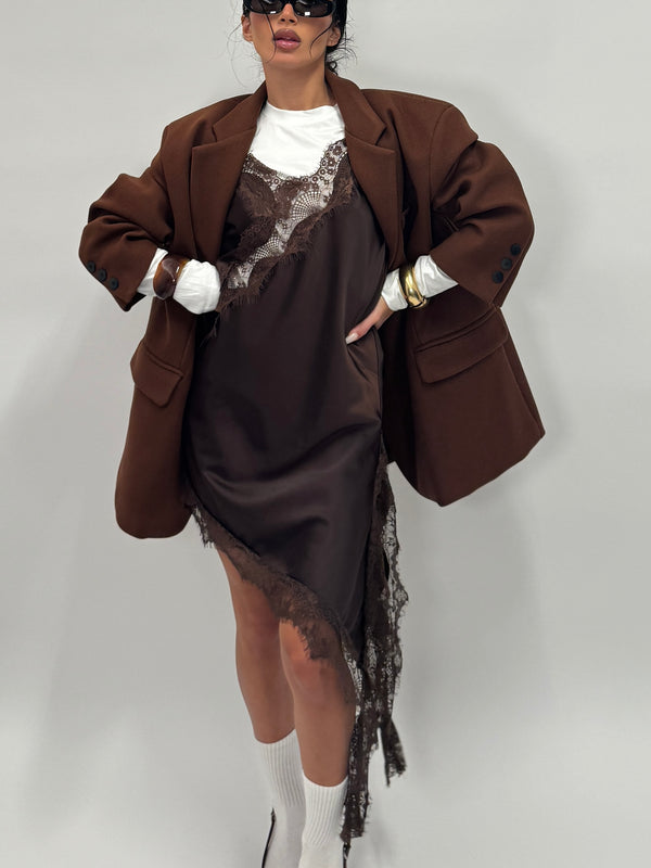 Giacca oversize brown