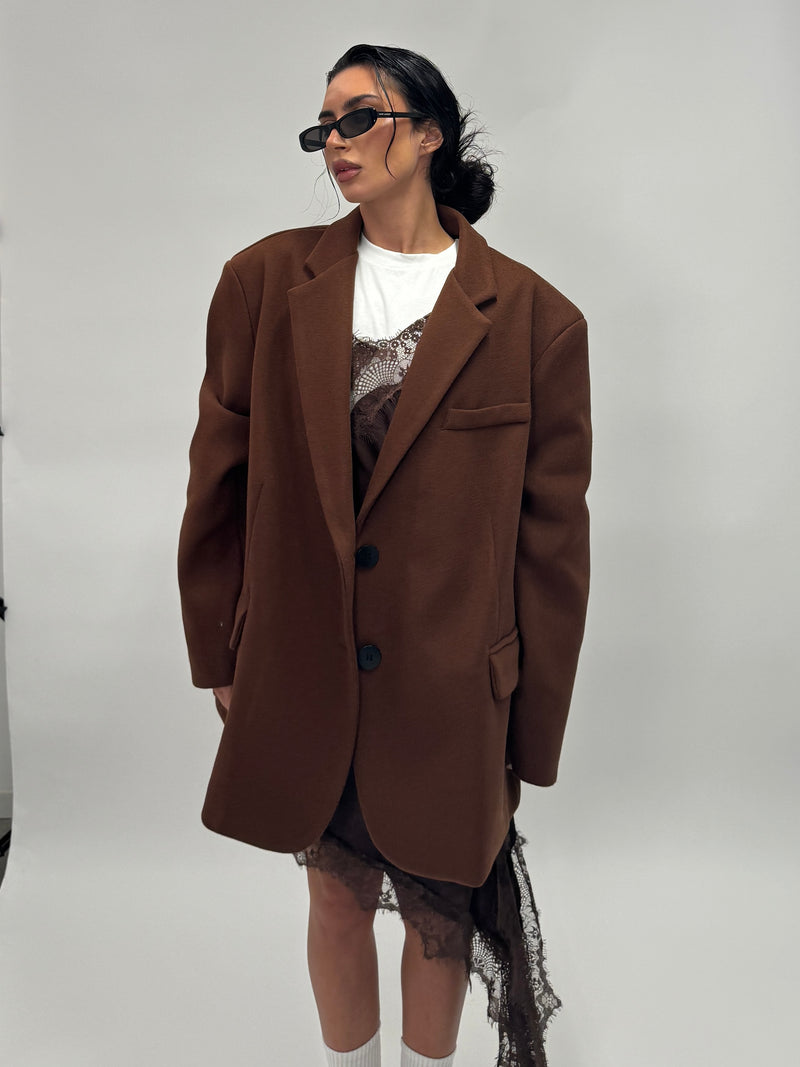 Giacca oversize brown