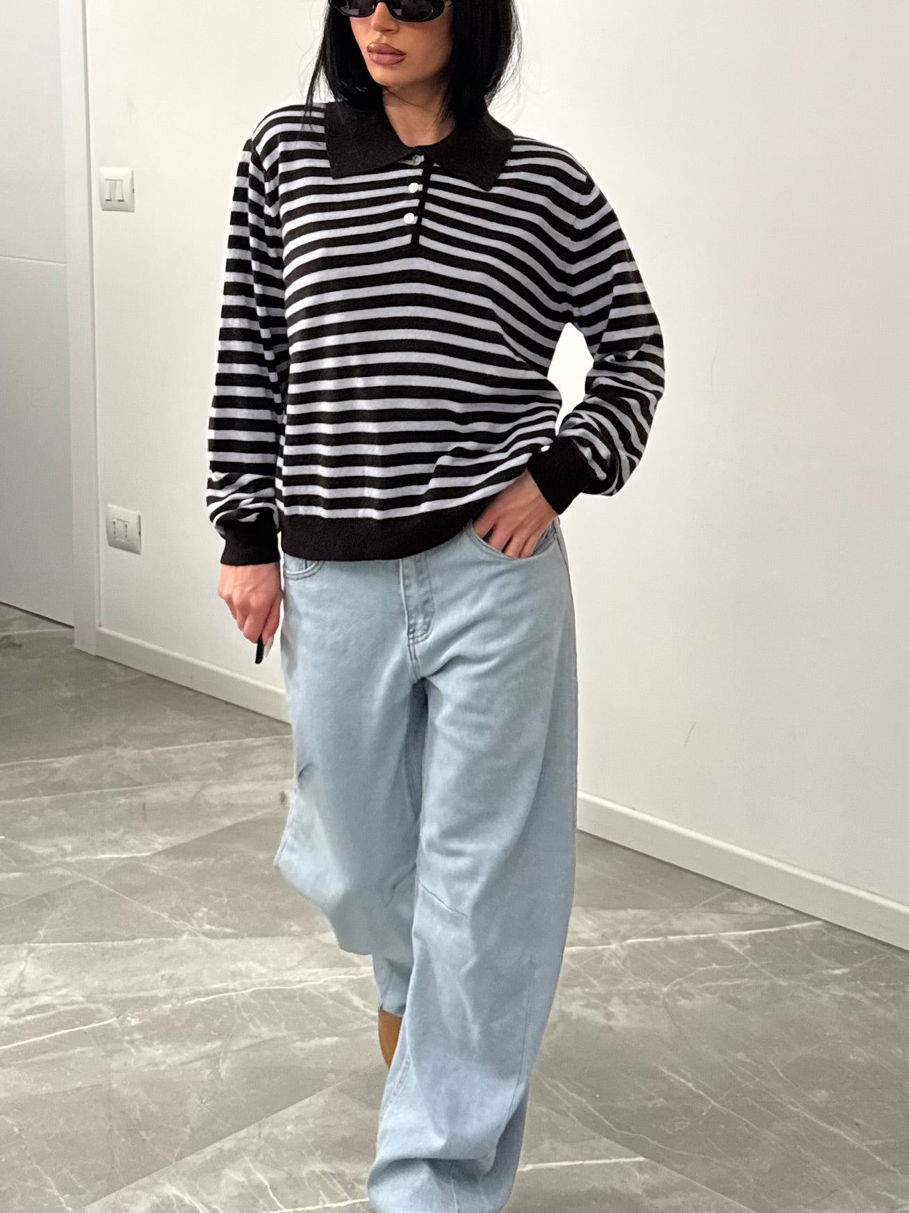 Pull  a righe cashmere