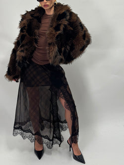 Fur faux chocolate shade