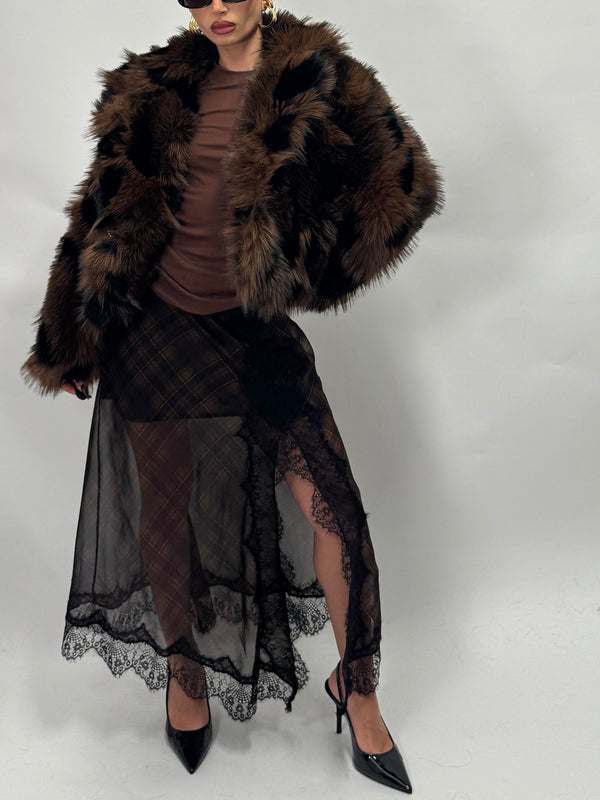 Fur faux chocolate shade