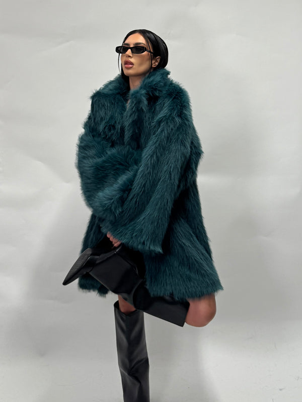 Fur verde petrolio
