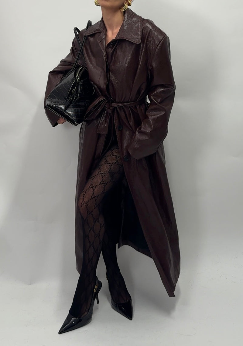 Trench oversize burgundy