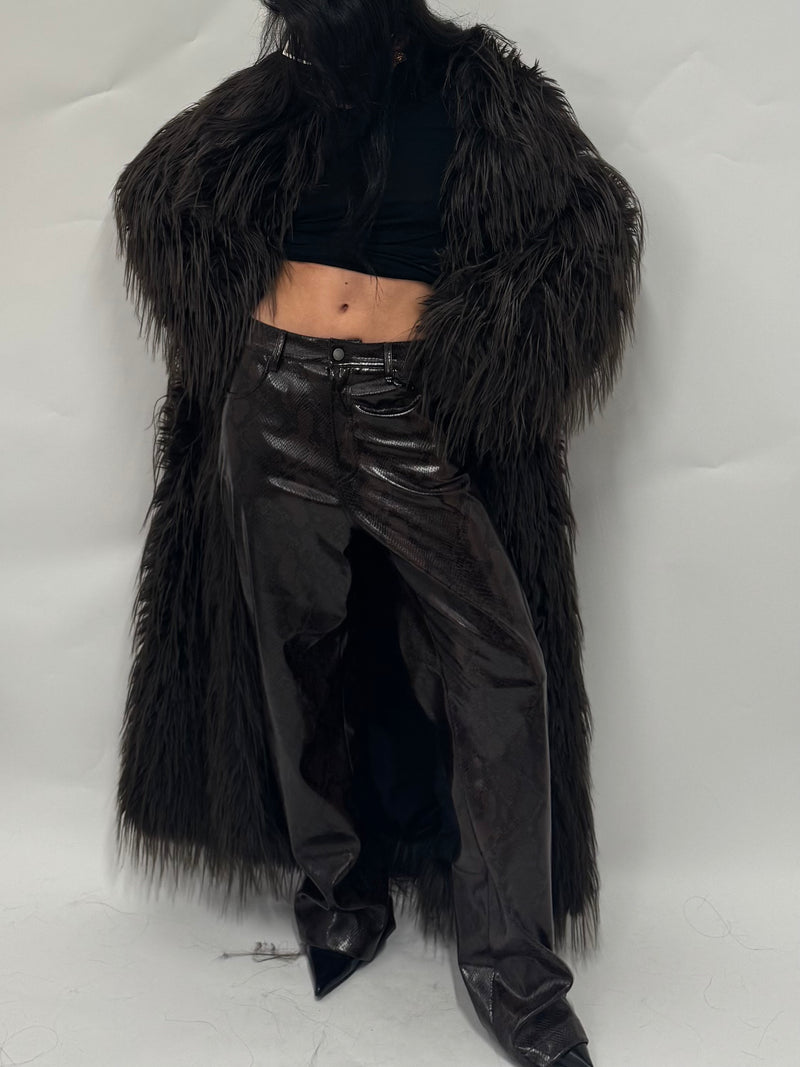 Pantaloni eco pelle pitonati