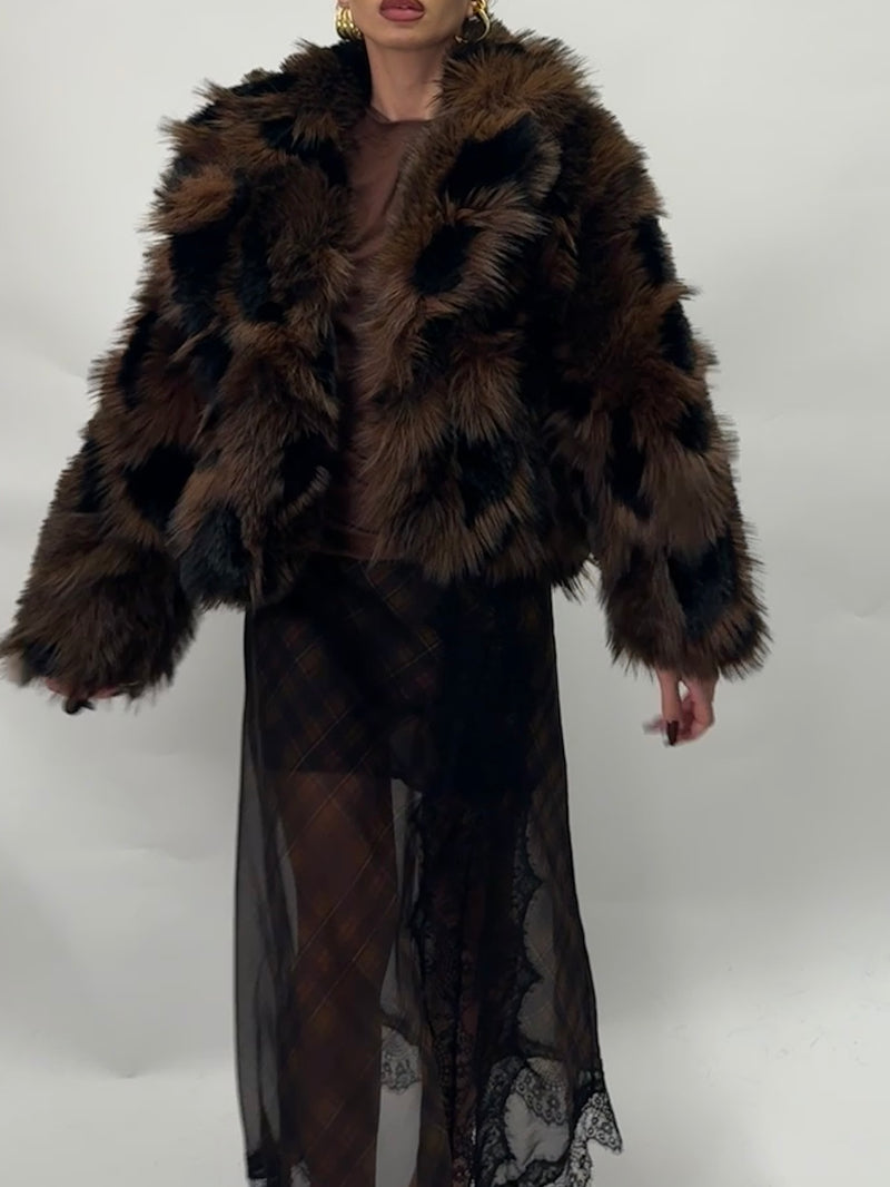 Fur faux chocolate shade