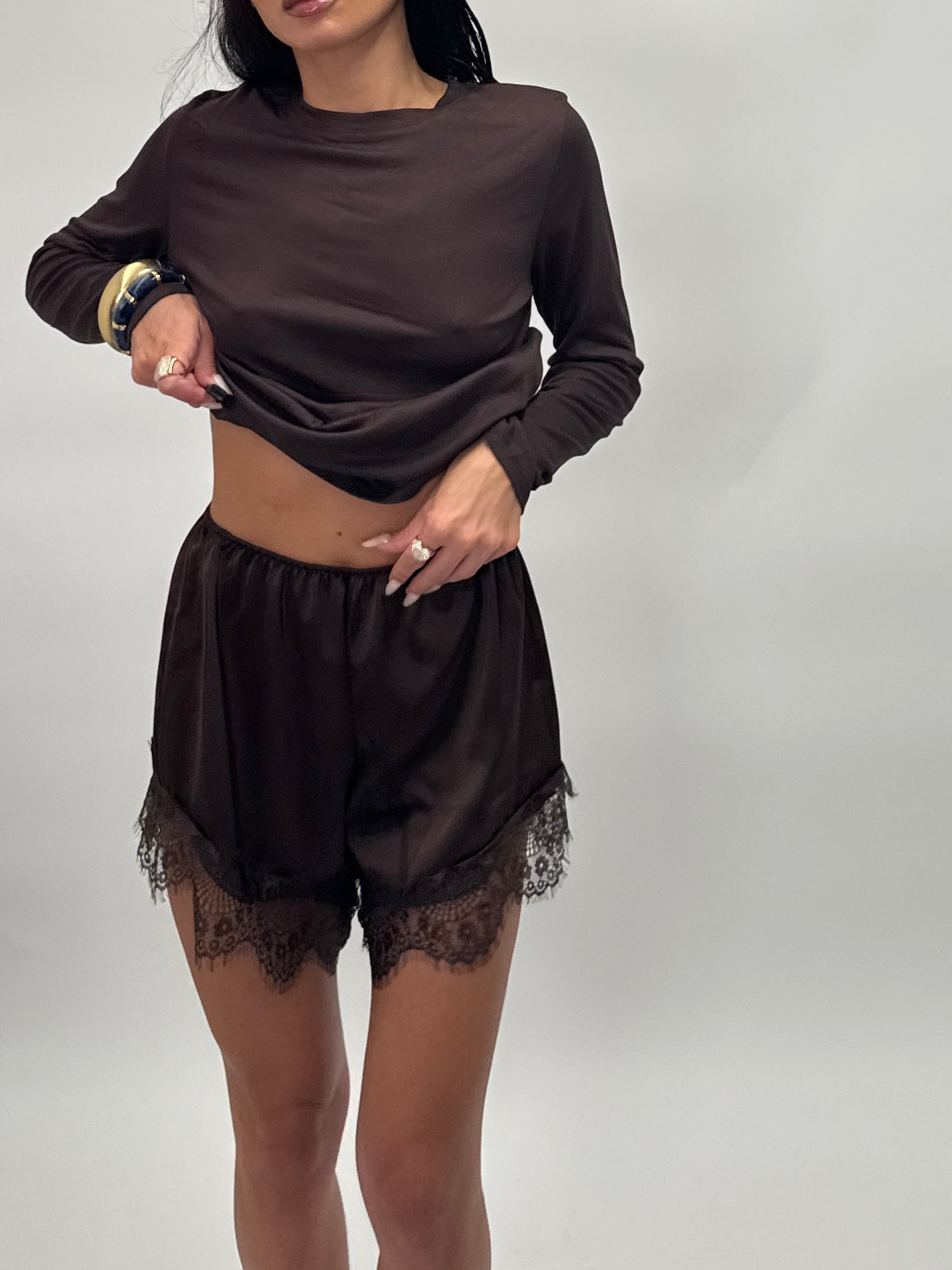 Pantaloncino satin brown