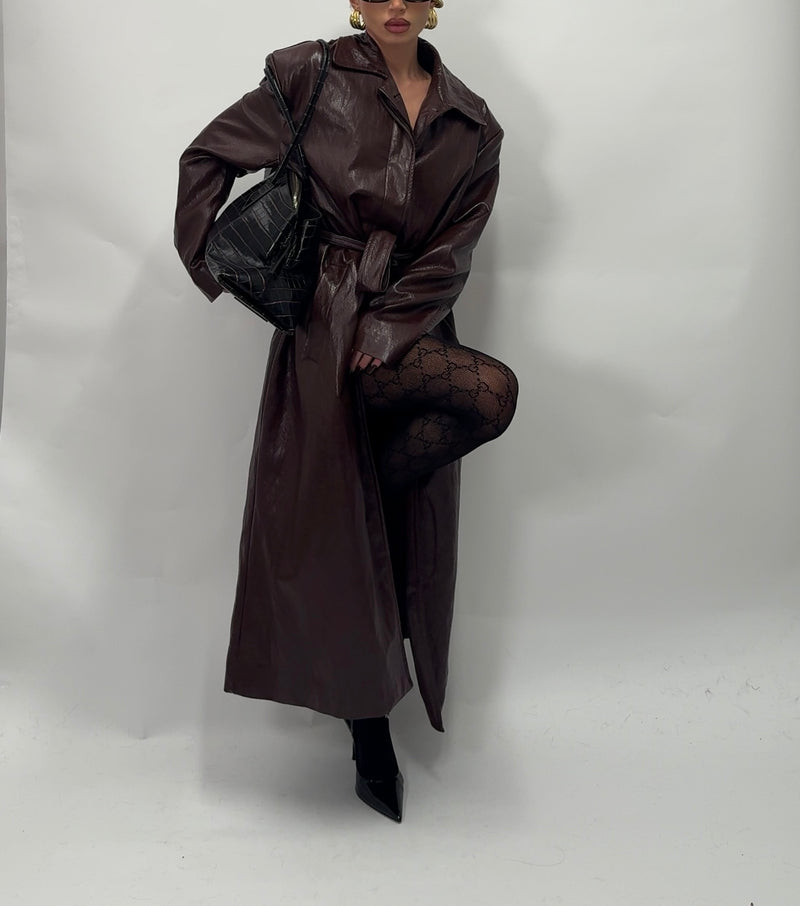 Trench oversize burgundy