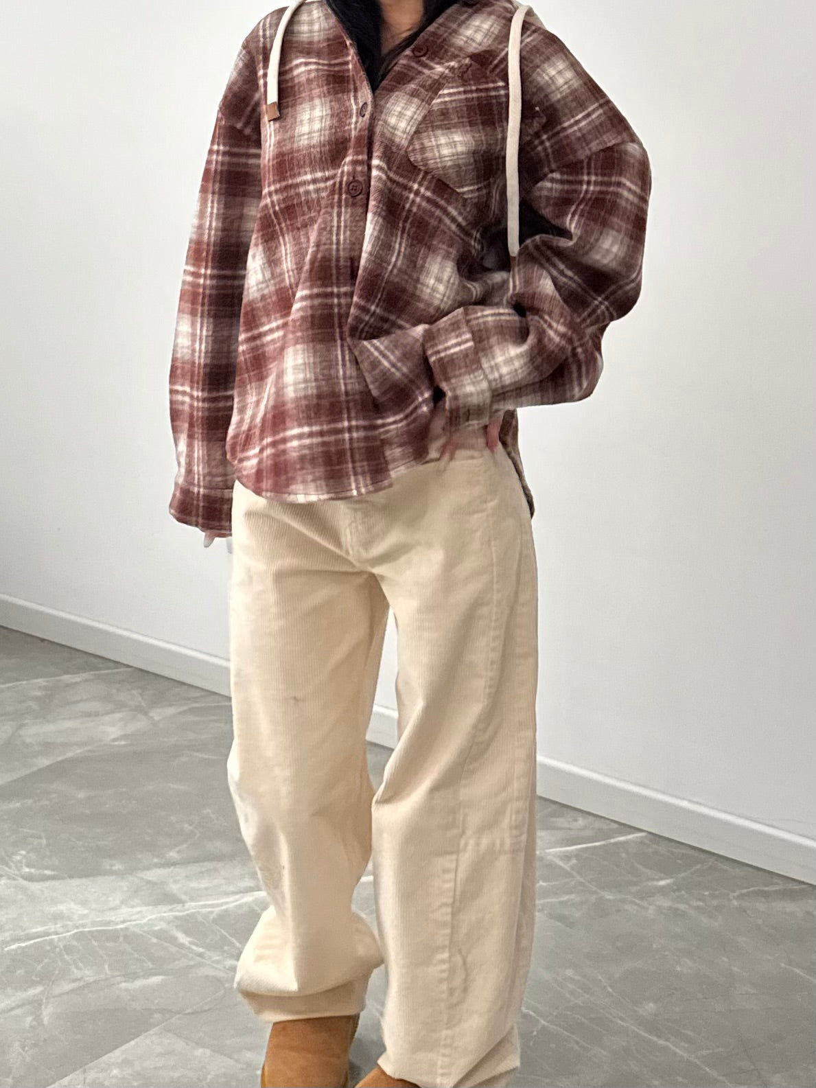 Baggy cream in velluto