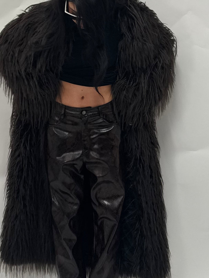 Pantaloni eco pelle pitonati