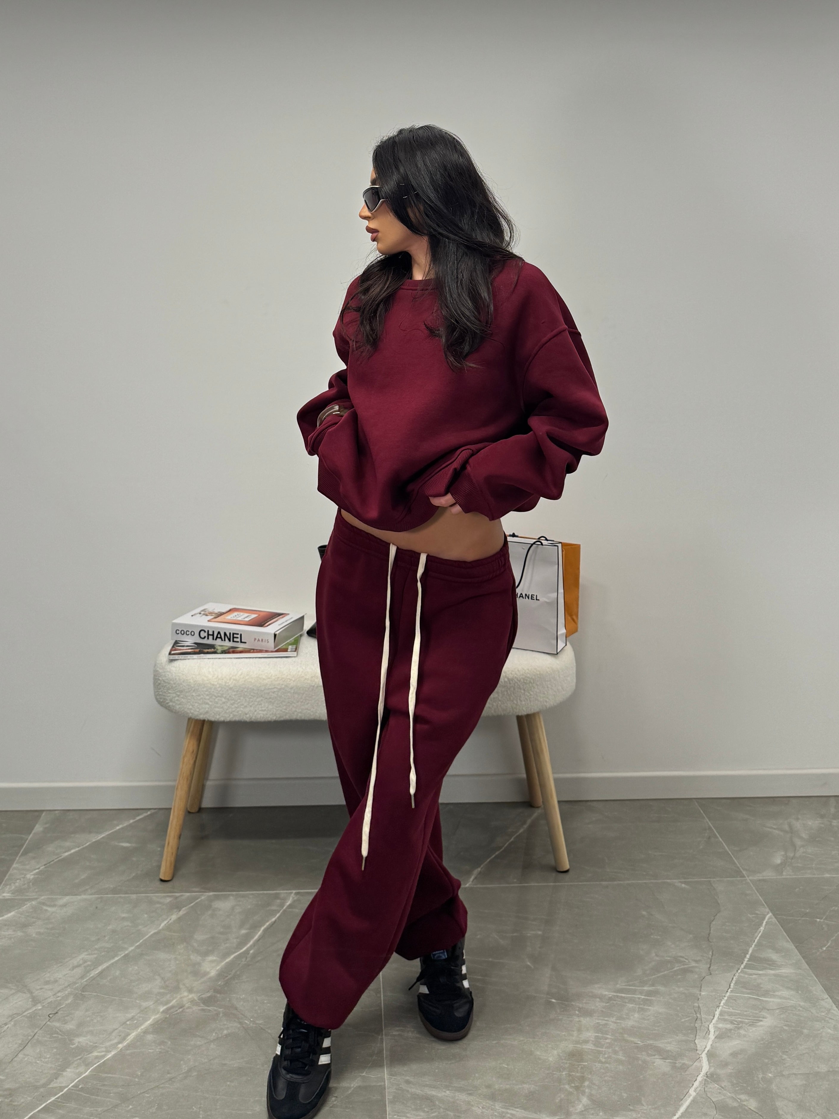 Comfy coordset Tracksuit burgundy