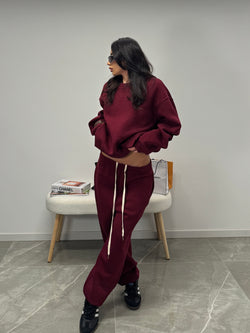 Comfy coordset Tracksuit burgundy