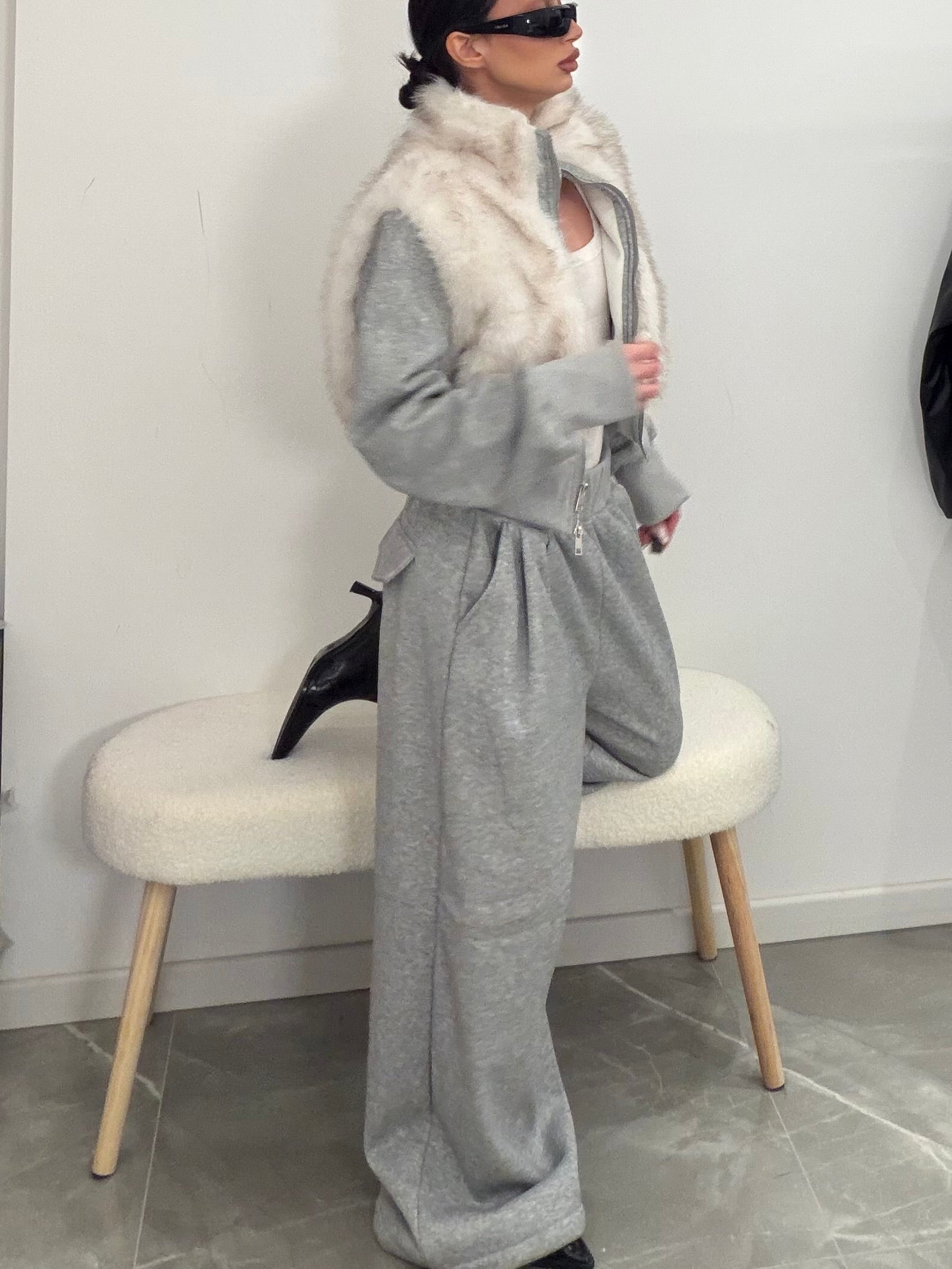 Coordset fur grey