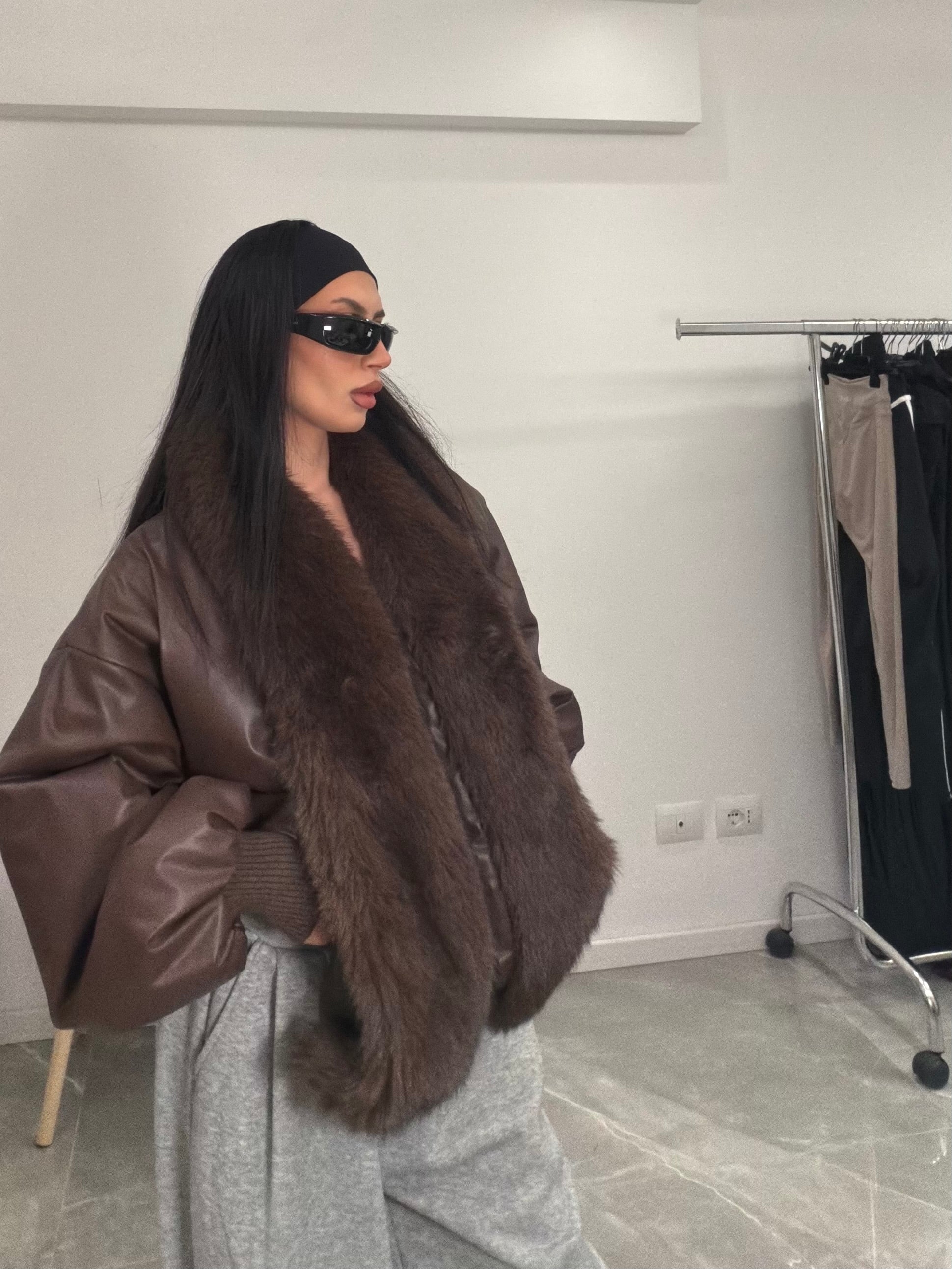 Bomber leather brown