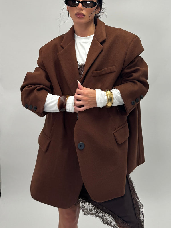 Giacca oversize brown
