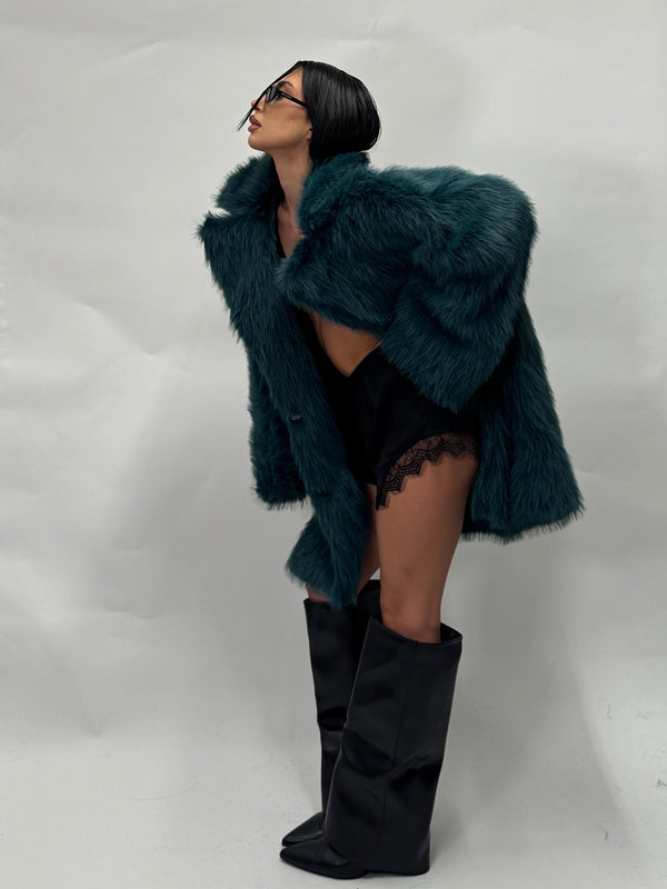 Fur verde petrolio