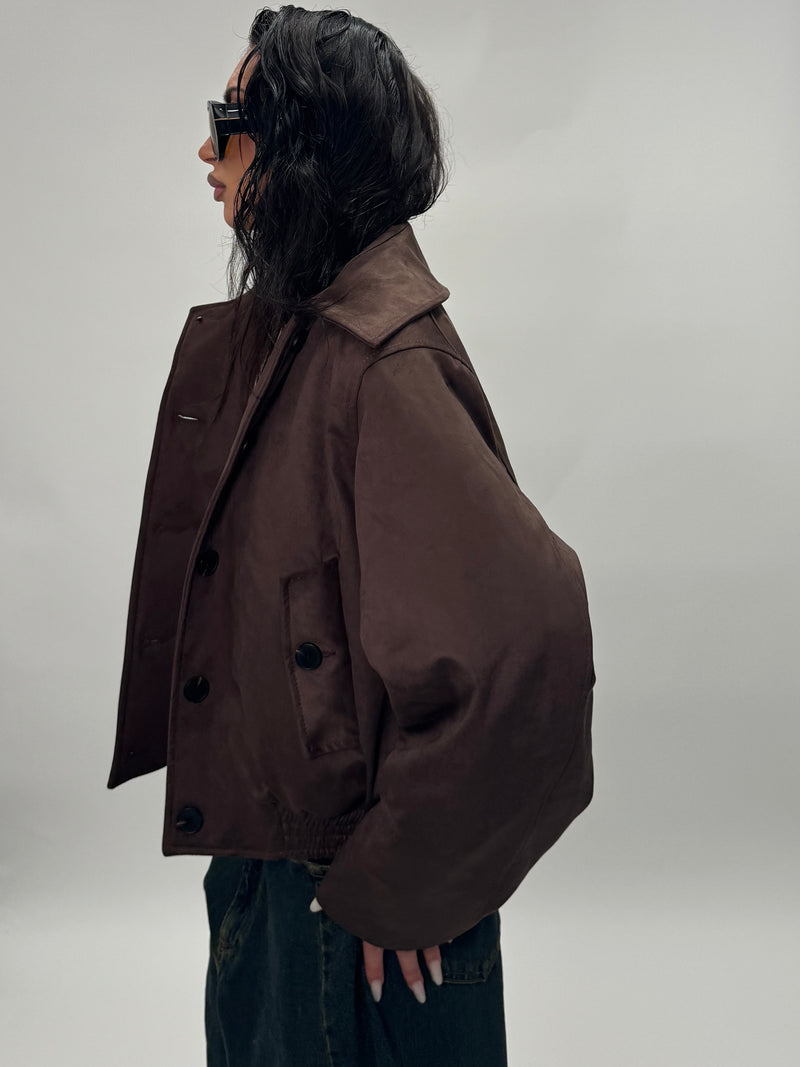 Bomber mood ysl camoscio chocolate