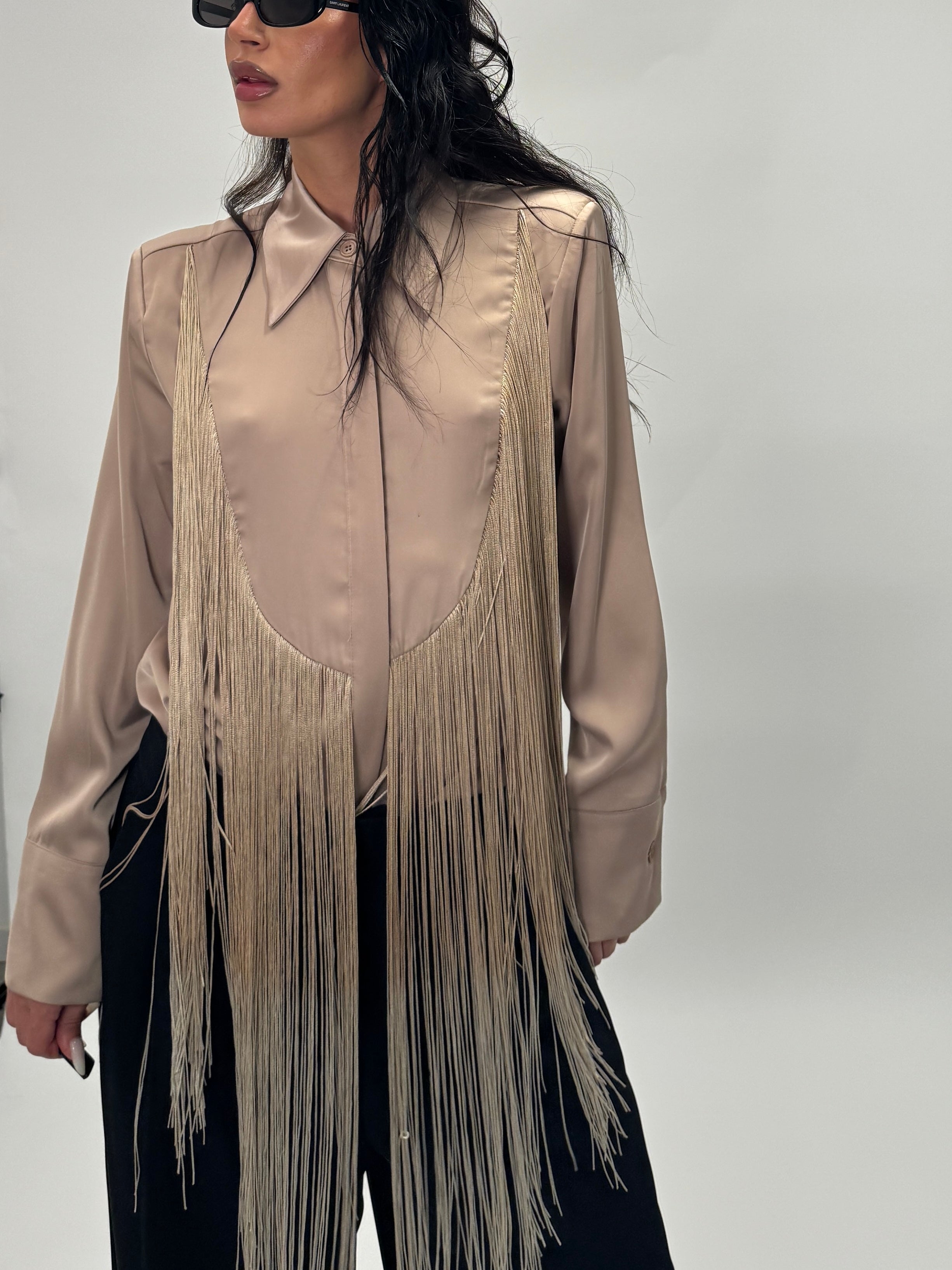 Camicia frange cream