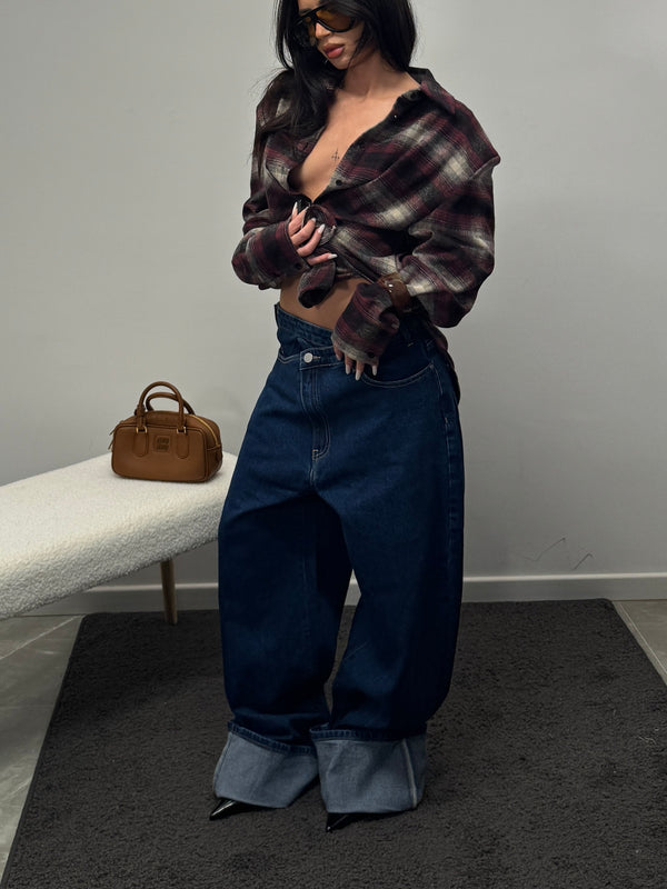 Jeans denim maxi double button