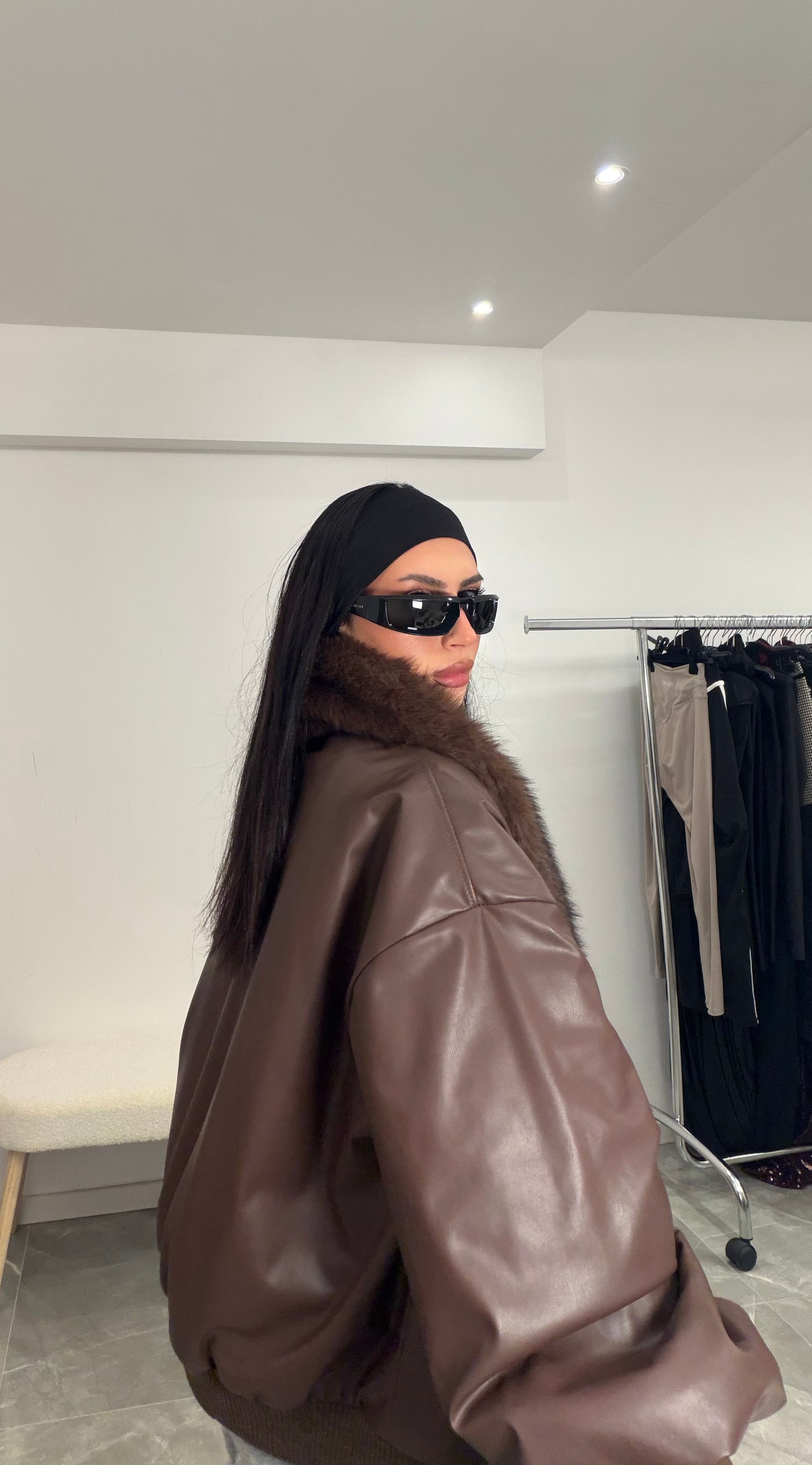 Bomber leather brown