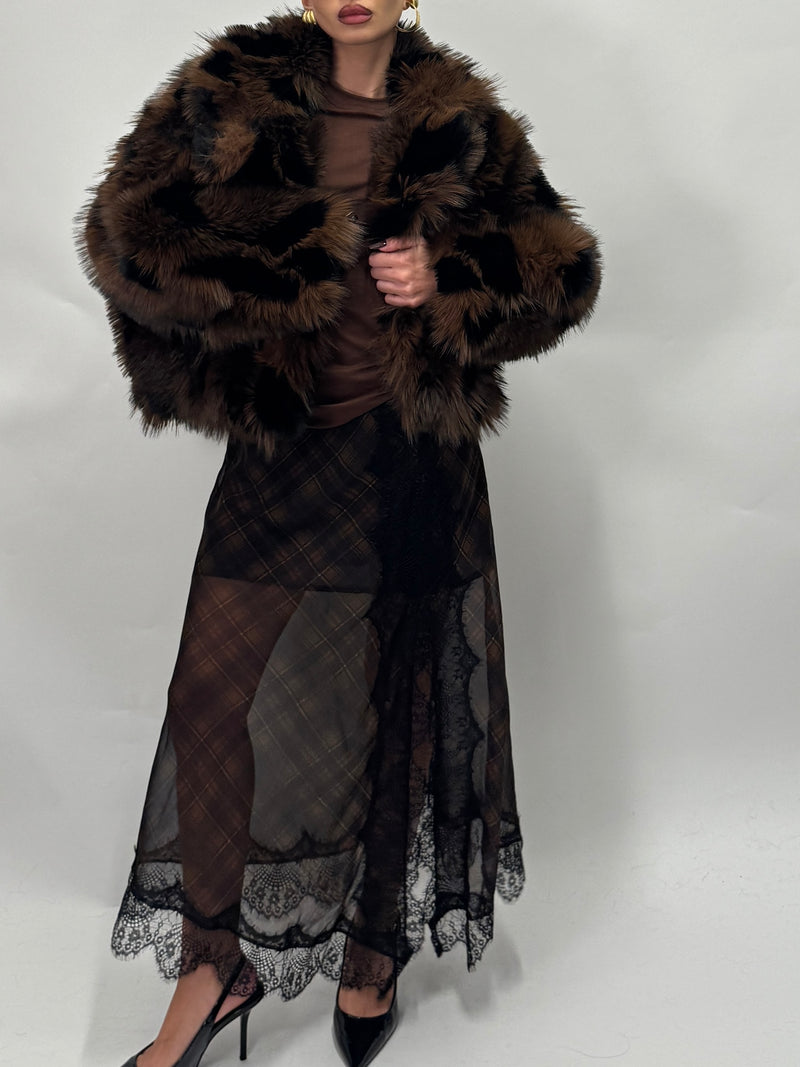 Fur faux chocolate shade