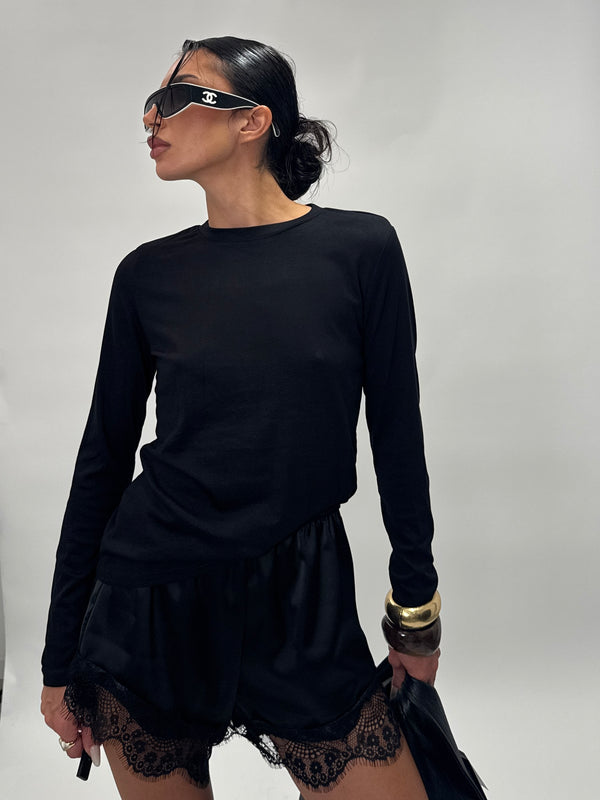 Pantaloncino satin black