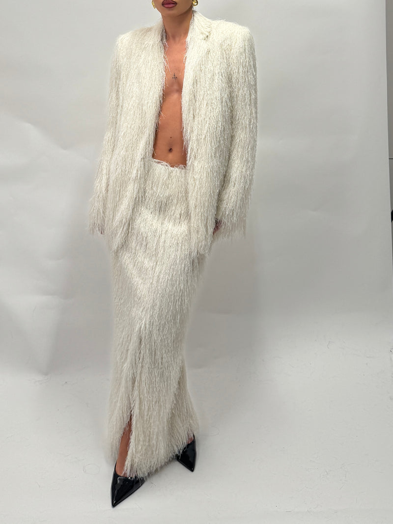 Blazer fluffy white