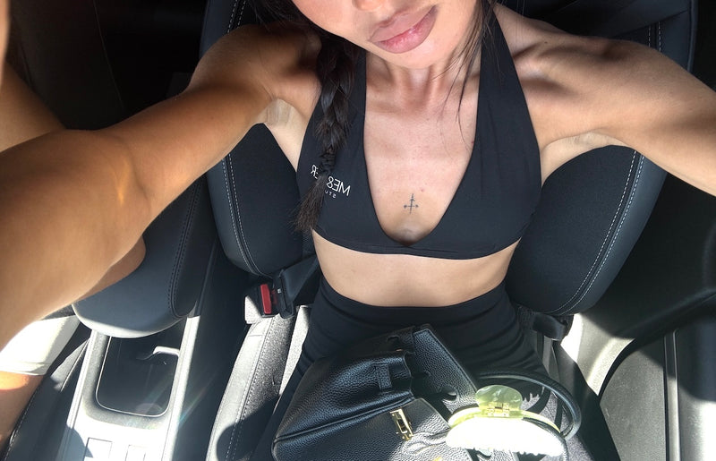 Bra top v-neck black