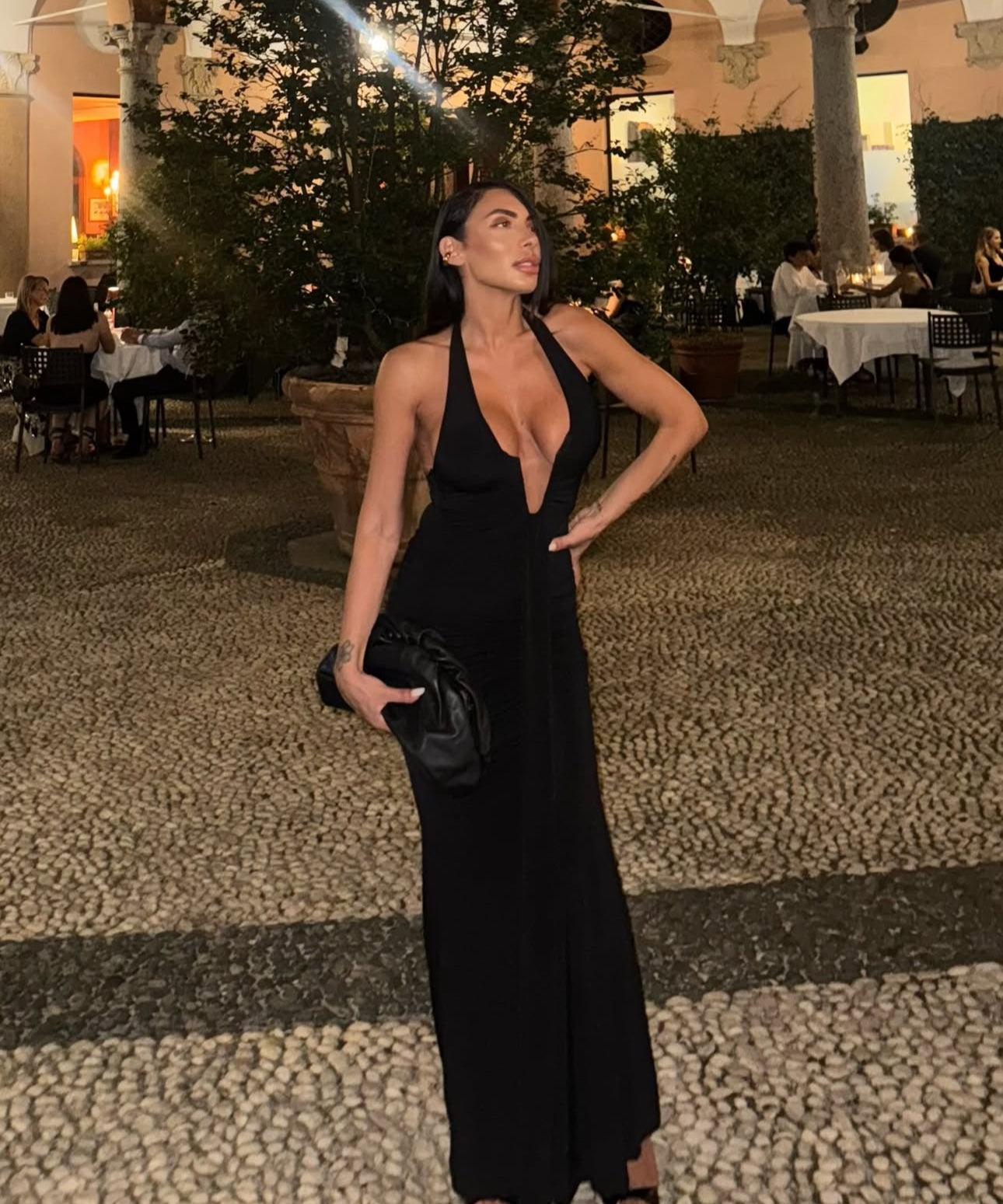 Dress long tail black