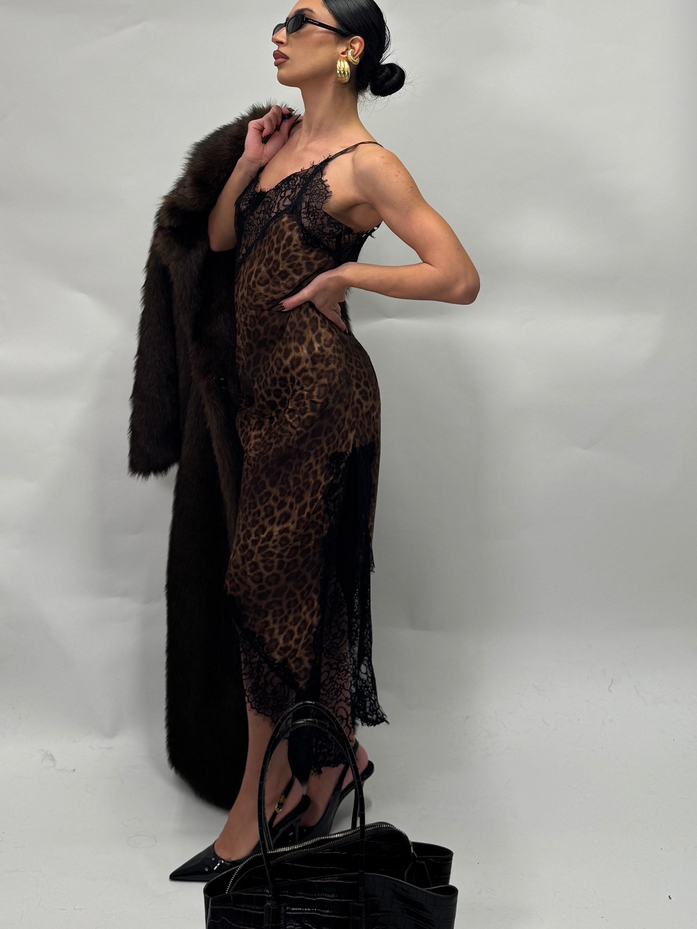 Dress satin animalier