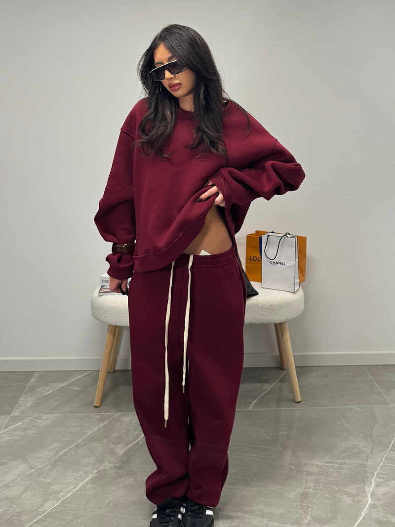 Comfy coordset Tracksuit burgundy