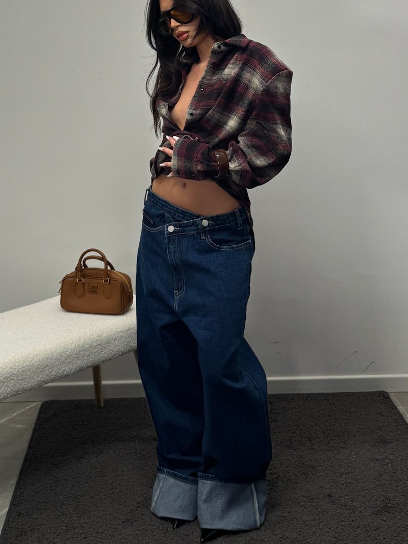 Jeans denim maxi double button