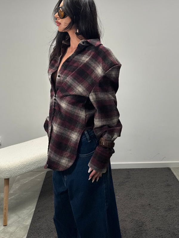 Camicia the V cut Bordeaux