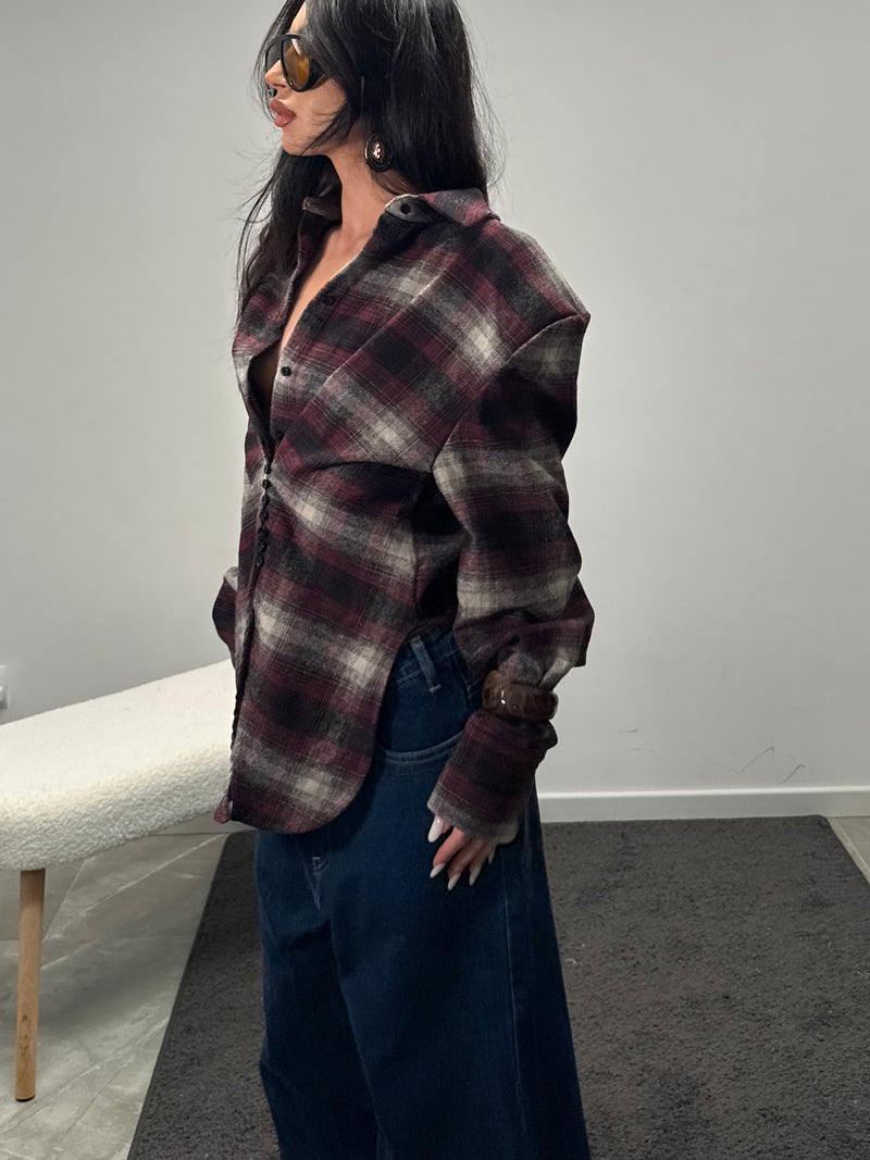 Camicia the V cut Bordeaux