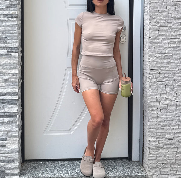 Shorts leggings soft active light grey