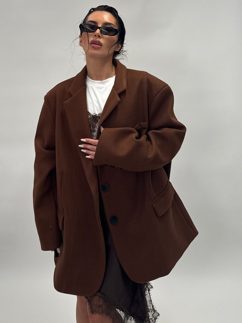 Giacca oversize brown