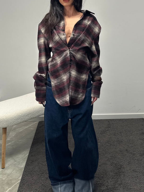 Camicia the V cut Bordeaux