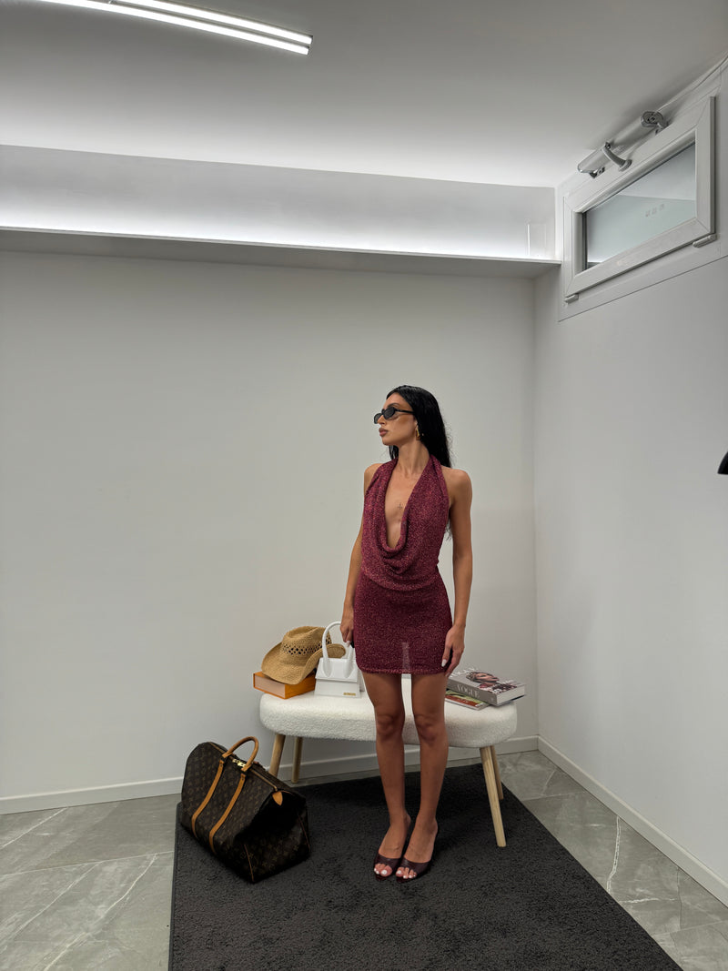 Dress chrochet burgundy