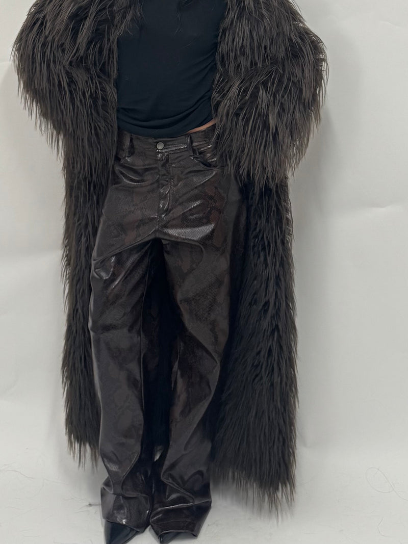 Pantaloni eco pelle pitonati