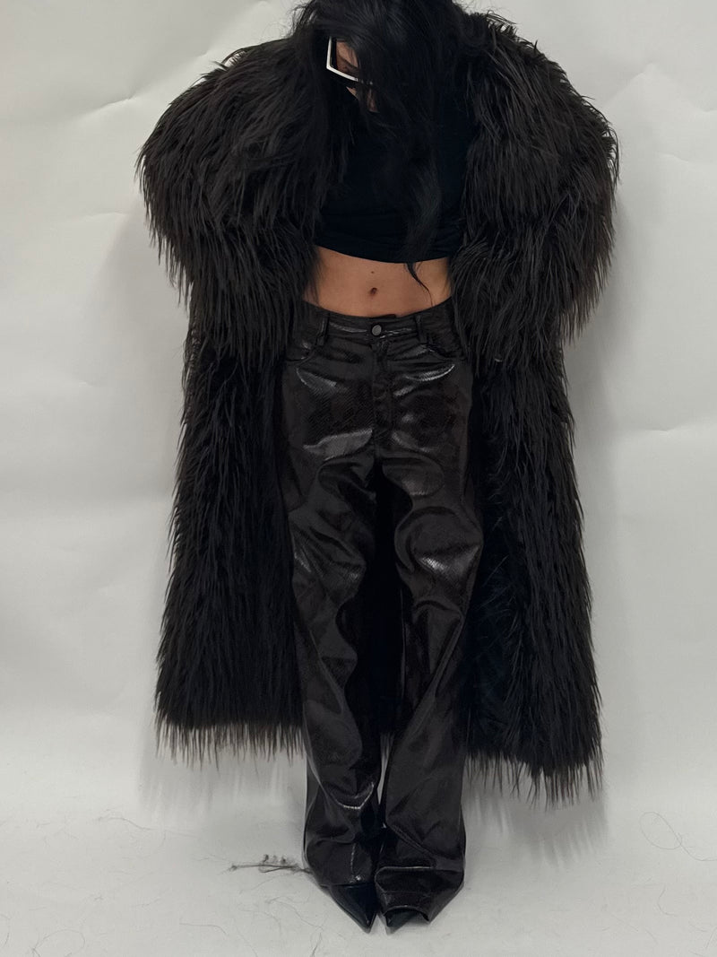 Pantaloni eco pelle pitonati