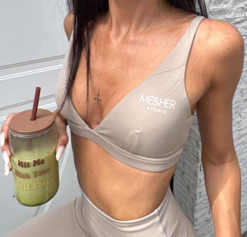 Bra top active light grey
