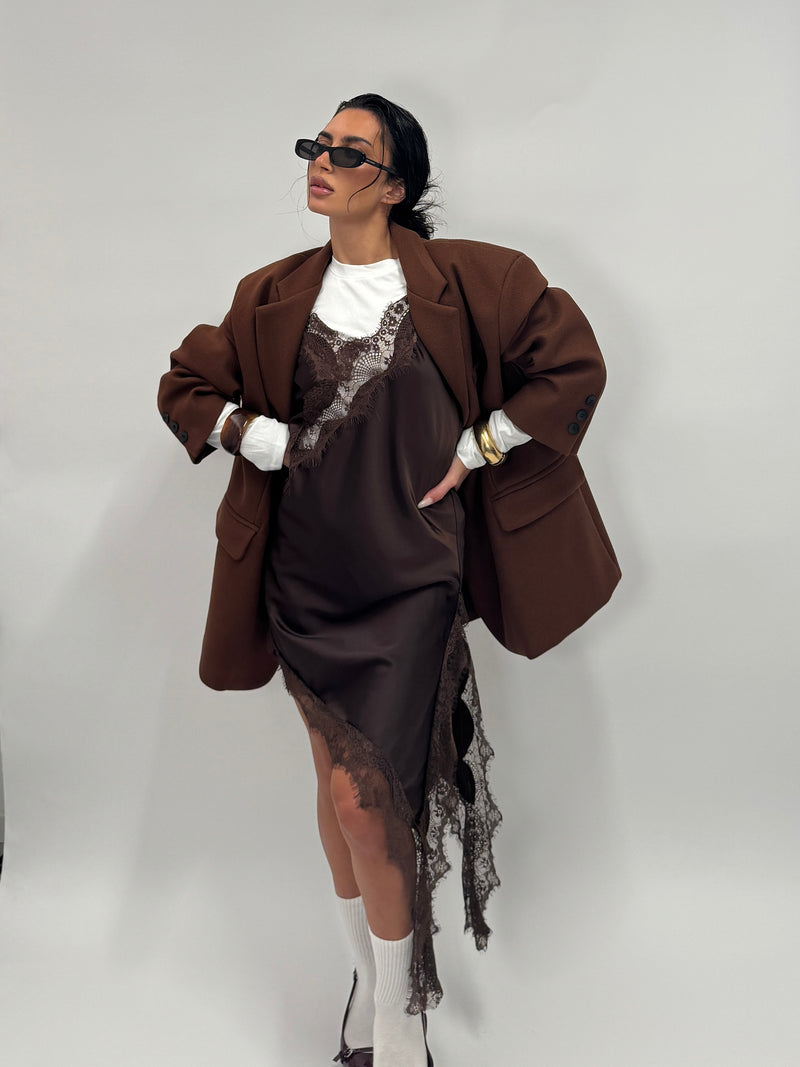 Giacca oversize brown