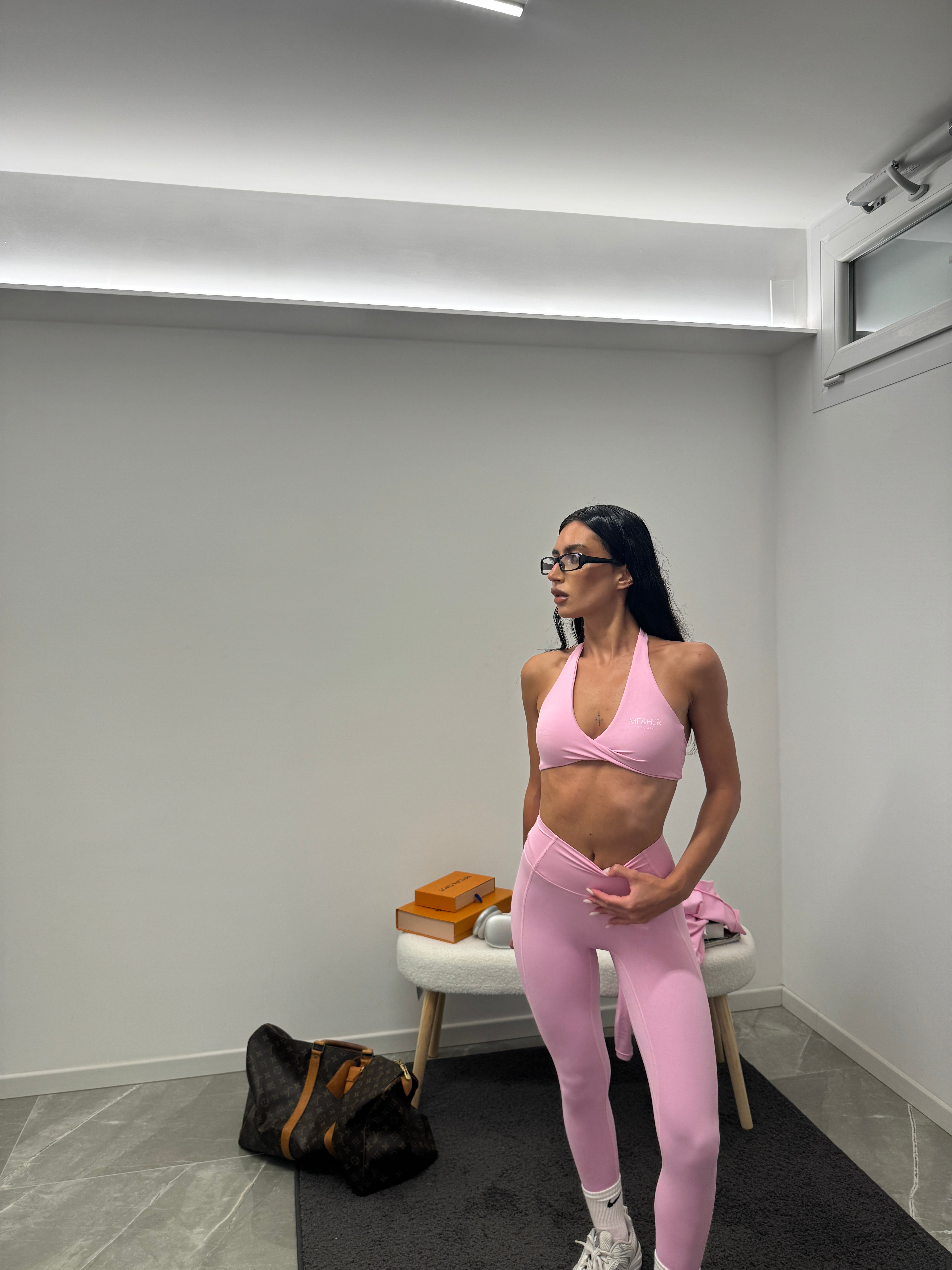 Bra top soft active twist pink