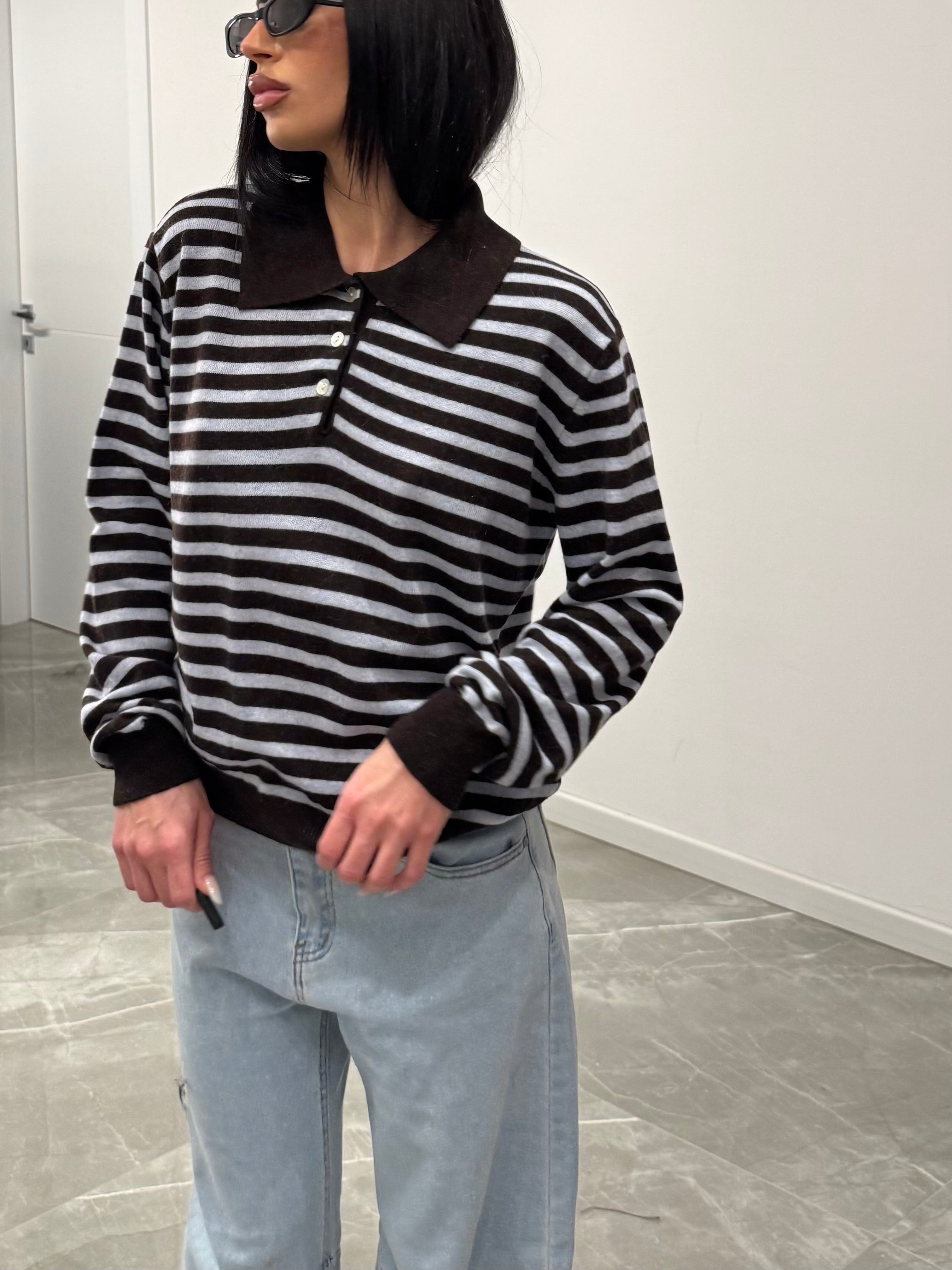 Pull  a righe cashmere